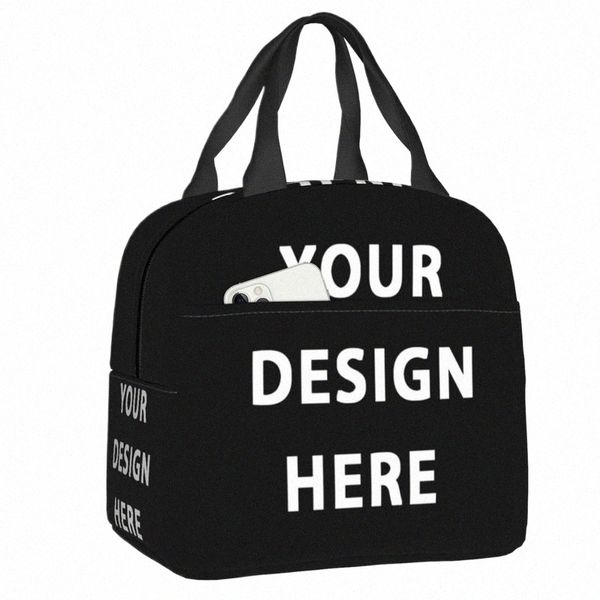 Ihr Design hier Lunchbag tragbare benutzerdefinierte Logo Buchstaben Druck Kühler Thermal isoliert Bento Box für Frauen Kinder Food Tape Taschen F9BQ#