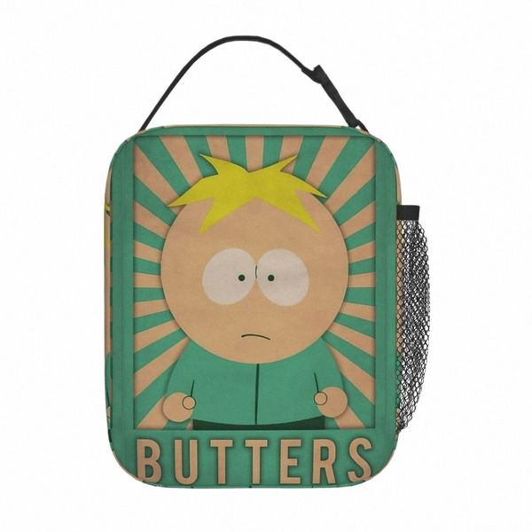 Isolierte Mittagstaschen Kawaii Butters Produkt Southpark Cartman Lunch Ctainer Kausaler Thermalkühler -Lunchbox für Arbeit 70cy#