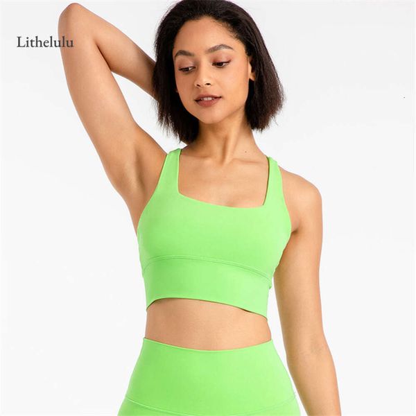 BRA SPORT Align Lu Beauty Back Strappy Strappy Criss Cross Crop Crop Bras para Yoga Athletic Gym Workout Fiess Tops S Tops S Lemon Gym Running WO