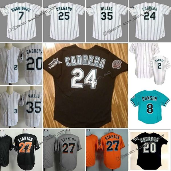 Throwback Baseball Trikot 20 Miguel Cabrera 8 Andre Dawson 1995 25 Carlos Delgado 2005 35 Dontrelle Willis 2 Hanley Ramirez 19 Mike Lowell 7 Ivan Rodriguez