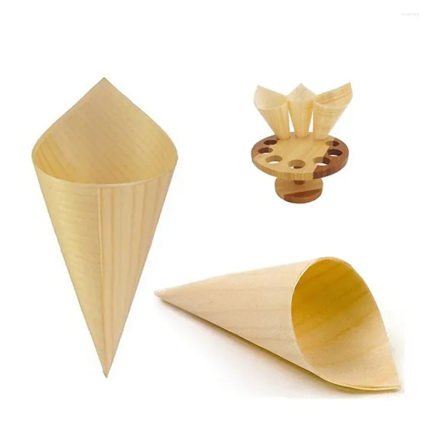 Copas descartáveis palhas 25 pcs sorveteria de papel de pântano Cones Cones Food Party Supplies Bamboo Sushi Candy