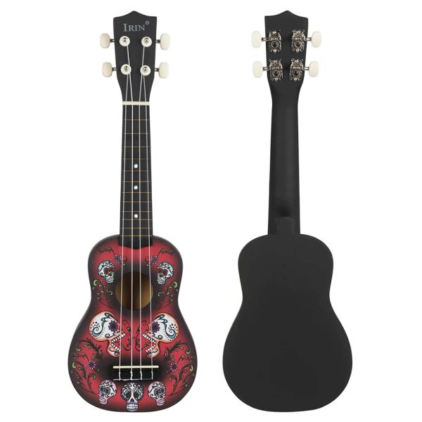 Kablolar 21 inç ukulele 4 teller Hawaiian gitar siyah basswood soprano ukulele yeni başlayanlar çocuklar müzik aleti hediyeleri mini guitarra