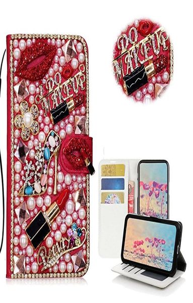 Diamond Kiss Lipstick High Hel Chorebag Case Cover Cover для iPhone 12 Mini 11 Pro XS Max XR X 8 7 Samsung Galaxy Note 20 S21 S25976579