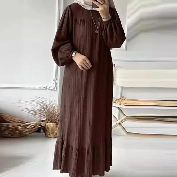 Temperamento di abbigliamento etnico Abito musulmano Abayas in stile arabo per donne a manica lunga