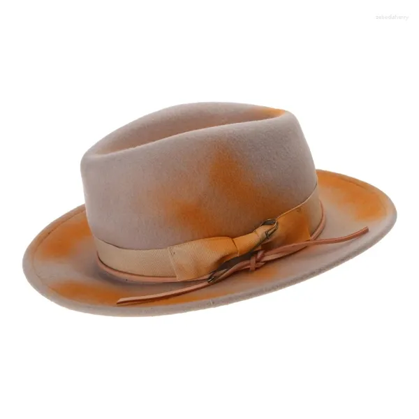 Boinas vintage fedora boater chapéu de melhor idade vitoriana lã abrevina mago antiquado para mulheres