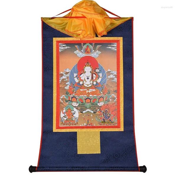 Estatuetas decorativas zodíaco jiugongong bagua/amitabha dourado impressão pintada de dragão tibetano decore templo budista pendurado/sala de estar