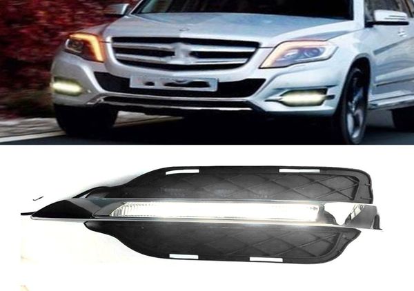 1 conjunto LED DRL DIA DIA DIA PARA MERCEDES BENZ W204 GLK GLK300 GLK350 GLK500 2013 2014 2015 2016 Daylight Car Styling7794607