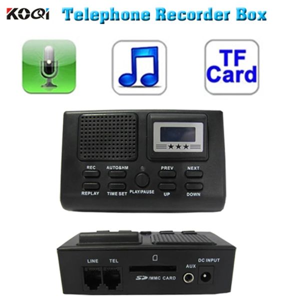 Accessoires Mini Telefon digitaler Sprachrekorder Telefon -Logger / Telefon Voice Monitor Blue LCD -Anzeige mit Taktfunktion