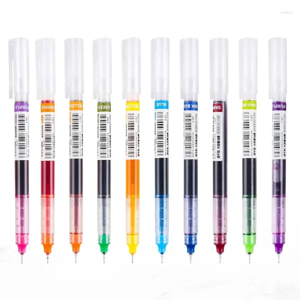 CORES PENHO DE GEL DE GEL DE LIFICA reto de seca rápida canetas coloridas de grande capacidade de 0,5 mm de papelaria de escritório da escola de rollerball