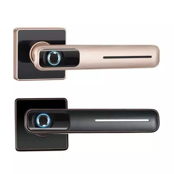Sistema biométrico de impressão digital trava de trava eletrônica inteligente trava de porta inteligente com chave mecânica para segurança doméstica e de escritório