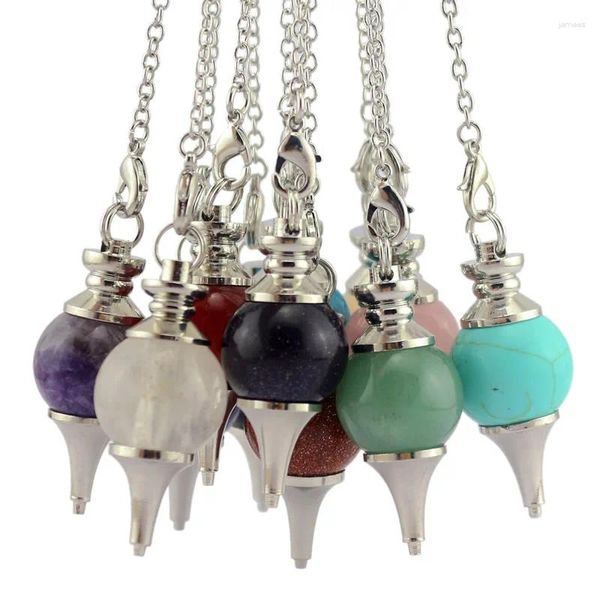 Colares pendentes Quartz natural Amethysts Turquoizes Opal Reiki Cura Cristal Cristal Amuleto Cristal Mulheres Adivinhação