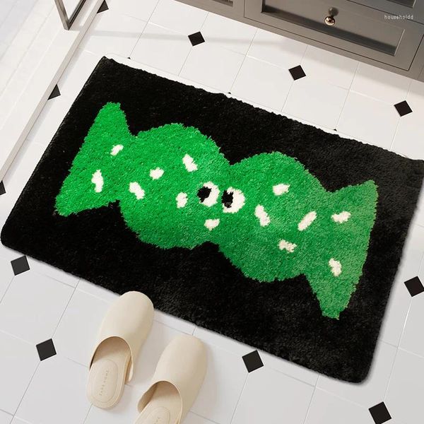 Teppiche lustige Süßigkeiten Badezimmer Matte Tufting Teppich Wohnzimmer Teppich Toilettenboden Türkissen weiche Anti -Schlupf -Schlafsaal Kawaii Wohnkultur 50x80 cm