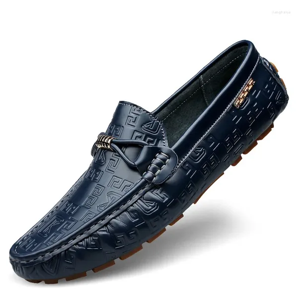 Casual Schuhe Männer Slebringe Leder Moccasin Schuhe Leicht atmungsaktives Fahrboot flach erbsen männliche klassische tägliche Büro