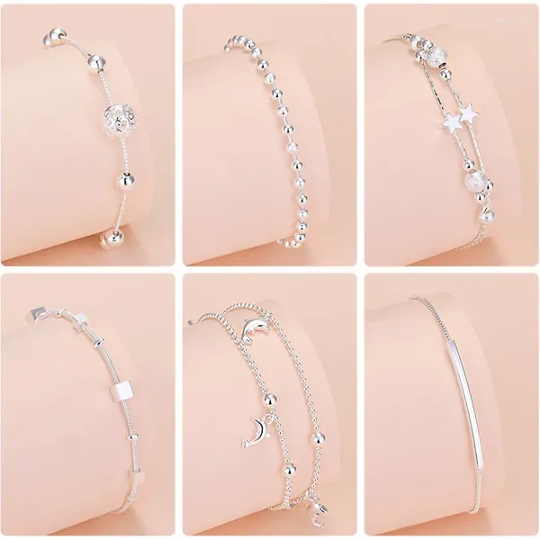 Bracelets de link lindas estrelas para mulheres coreanas designer de moda festas jóias de casamentos presentes de férias