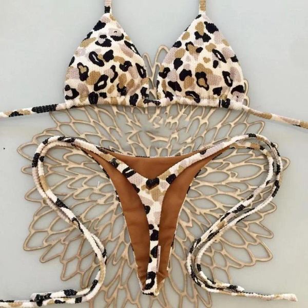 Menas de banho feminina feminino tankini maiô elegante impressão de leopardo biquíni de biquíni com tenadeira de cadávera sexy cereja brasileira para