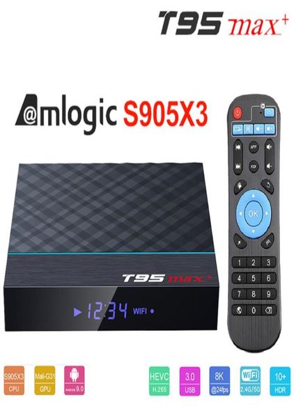 T95 MAX AMLOGIC S905X3 Android 90 OTT TV Box 4GB 64GB Dualband WiFi 24G 5G BT40 X96 AIR H96 MAX8129557
