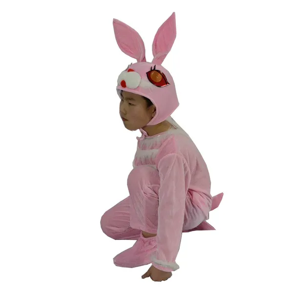 Drama dei bambini Custom Little Animal Pink Rabbit Performance Costume