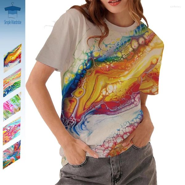 Frauen T-Shirts 3D-Print T-Shirt Unisex Streetwear Grafik übergroß