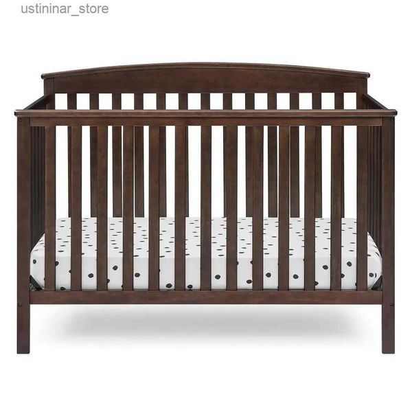 Bebek Cribs Çocuk Hanover 6 In-1 Dönüştürülebilir Bebek Beşik Ceviz Espresso/Bianca Beyaz/Gri L416