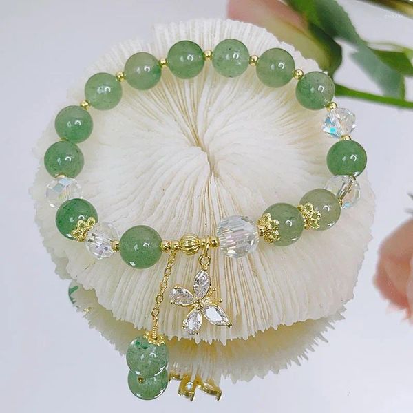 Strand Spring Design Bracelets de cristal artesanais embelezados com borboletas