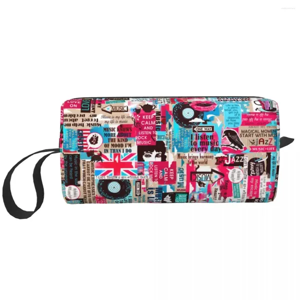 Bolsas de armazenamento Moda Retro UK British British Collage Travel Hanketness para mulheres Organizador de maquiagem cosmética Kit dopp