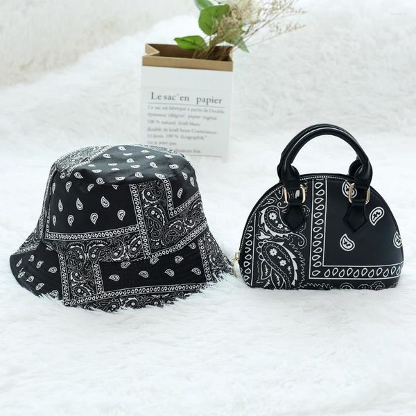 Omuz Çantaları Gelişler 2024 Kova Şapkaları ve Bandana Çanta Seti Kadınlar El Bayanlar Lüks Çantalar