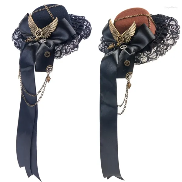 Boinas de chapéu de chapéu de festa de chapéu de cabelo steampunk Fedoras Cosplay Dress Up Masquerades Fantasmas de fantasia