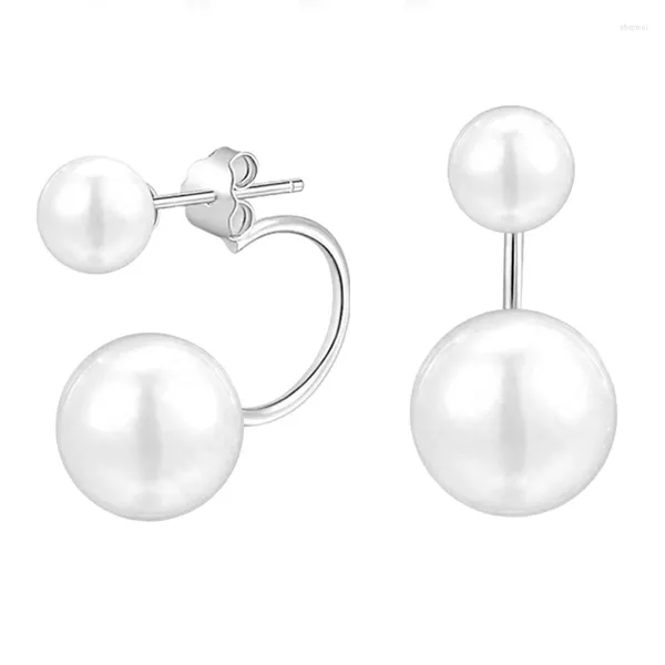 Orecchini per borchie Donne Set di orecchini Girls Gioielli Lady Nijoux Real 925 Sterling Silver Noble Pearl Coppia Classic Business Ousk Wear