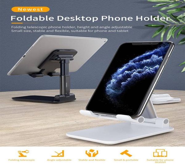 Porta del supporto per telefono pieghevole per scrivania per iPhone iPad Universal portatile pieghevole estendi tablet tablet in metallo tavolo Brack8562528