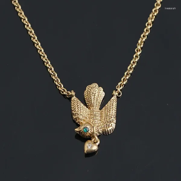 Anhänger Halskette Gold Frosted Bird Love Short Halskette weibliche Modestudentin Collarbone Kette Choker