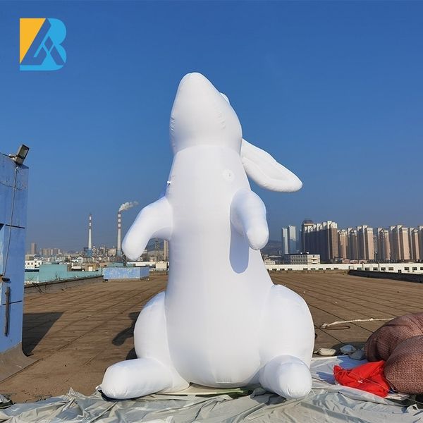 Rabbit inflável de gigante branco decorativo de Páscoa personalizado para a festa do evento