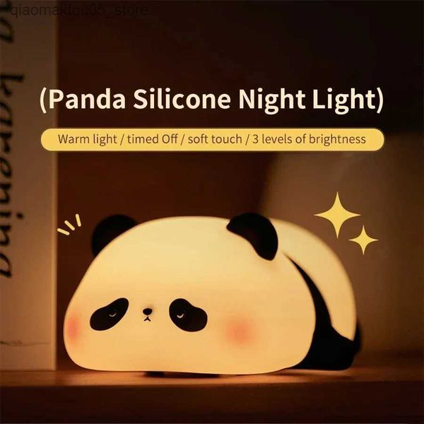 Lâmpadas tons fofos LED Night Night Touch Sensor Cartoon Crianças Night Light Silicone Childrens Holiday Christmas Presente de cabeceira Decoração de quarto leve Q240416