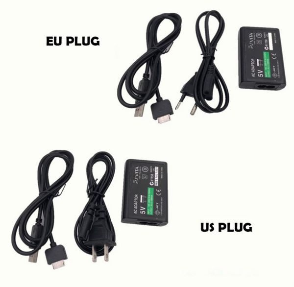 ЕС US Plug Plug Home Waller Power Guard Power Adapter AC USB Data Data Sync Зарядка кабельное шнур для Sony PS Vita PSV 10009910024