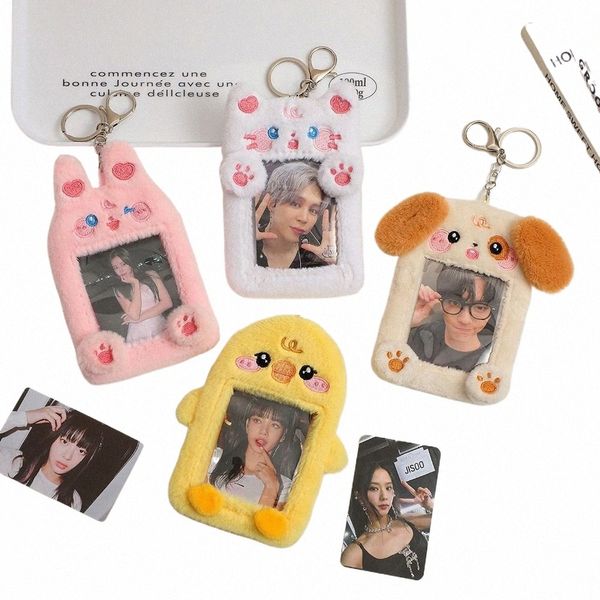 kawaii plush photocard держатель милый медвежый идентификатор банковской карты банки -карты автобусные карты защитные корпус фото рукава Stiery w8tl#