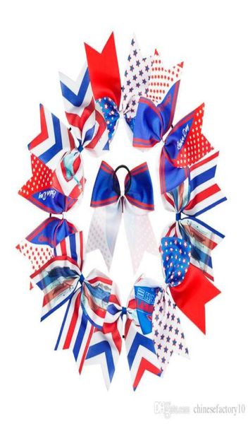 10 Farben Amerikanische Flagge Baby Haare Haartail Stirnband Girl Stripe Haarbänder Big Bowknot Hakenhaarbögen Kinder Haare Accessori4219684