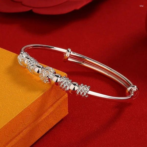 Bangle Korean Fashion 925 Sterling Silver Lucky Badles Bangles for Women Bracelets Luxury Designer Party Wedding Jewelry Gifts