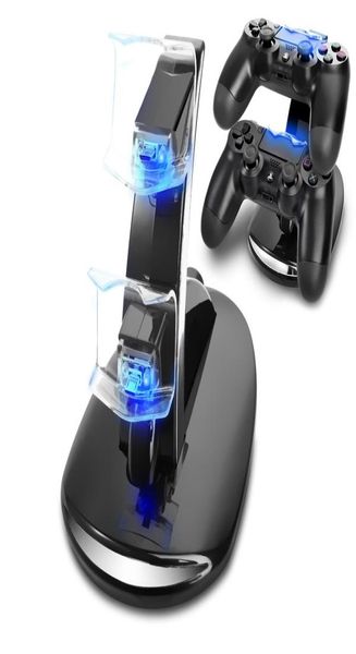 PS4 Acessórios Joystick PS4 Charger Play Station 4 Dual Micro USB Station Stand para Sony PlayStation 4 PS4 Controller3476549