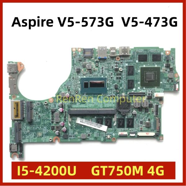 Scheda madre per Acer Aspire V5473 V5473G V5573 V5573G Laptop Motherboard Dazrqmb18f0 con Intel I5 CPU 4GRAM GT750M 4ggpu DDR3L