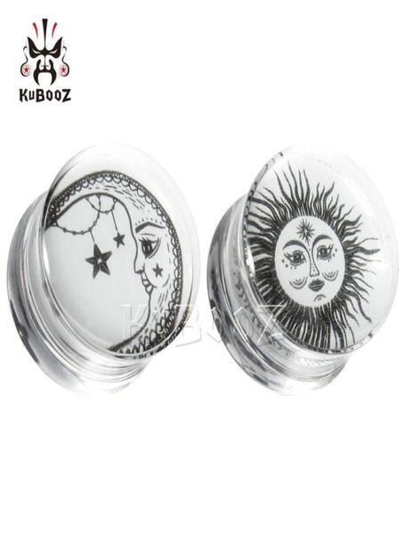 Kubooz transparente Acryl -Sonnenmond -Ohrstöpsel Tunnel Piercing Body Schmuckohrring Expansionen Ganze 8 mm bis 30 mm 38p6203637