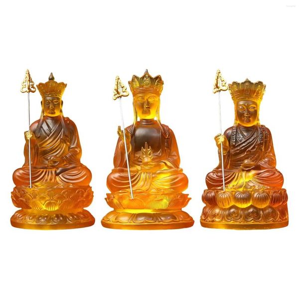 Dekorative Figuren Buddhistische Figur auf Lotus Basis Crafts Fengshui Miniaturstatue für Schreibtisch Yoga Zimmer Garten Teehaus Hauswarming Geschenk