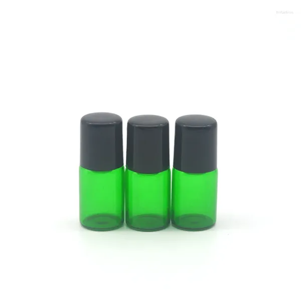 Garrafas de armazenamento 2 ml de óleo essencial roller verde garrafa de vidro colorido 2cc 2cc Roll-on Perfume Amostra Recipiente 3pcs