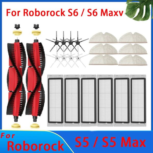 Per gli accessori roborock S6 S5 Max S6 Maxv S6 Pure E4 E4 E5 Robot Pulsante per aspirapolvere Spazzola principale Spazzole HEPA Filtro MOP Parti di sostituzione 240409