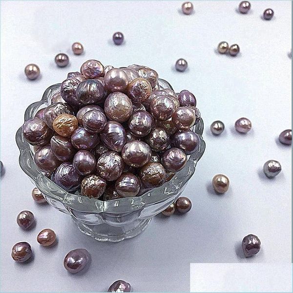 Pearl 9-11mm Misc Colour Edison rugosa al 100% perle in acqua dolce Naturale Necclana fai-da-te per perle di orecchini a barocco P dhgarden dh9uj