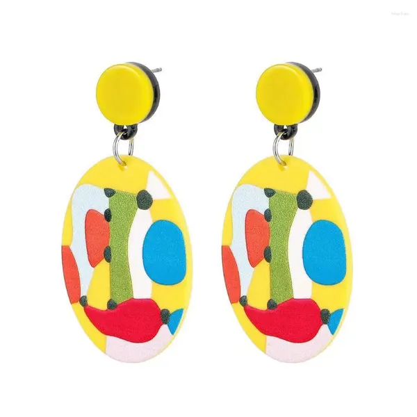 Orecchini penzolanti dipinti di orecchini acrilici Stampa 3D Design esagerato Dolce Gioielli per le vacanze in spiaggia Mixed