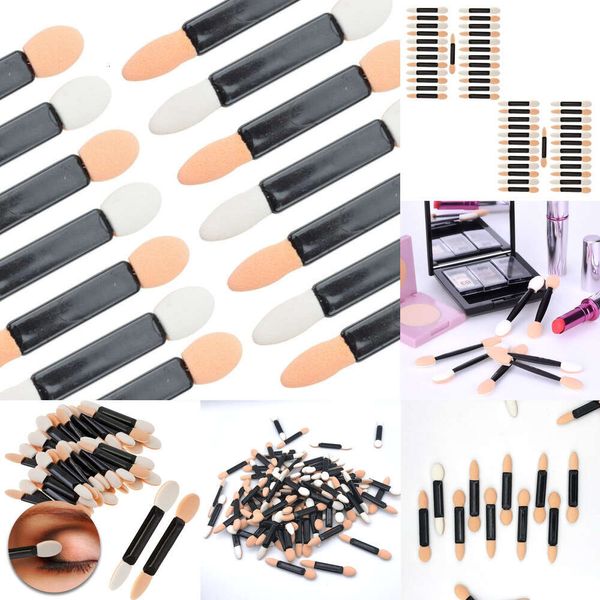 Neues 12 -pcs -Lidschatten -Applikator Pro Schwamm doppelte Make -up -Lieferungen tragbare Lidschattenbürsten Nagelspiegelpulverbürste