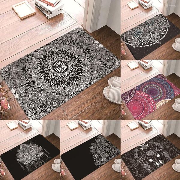 Teppiche anpassbare Hippie -Meditation Mandala Fußmat Küchenteppich Balkon Home Decor Bunte Boho Bodenmatte