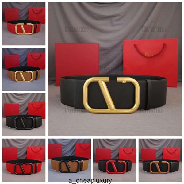 Valentino Designer Luxo Vltnness Belt Fashion Moda Mulheres Classic Classic Buckle Wide Lear Strap Palnts Versátil Waistban com caixa