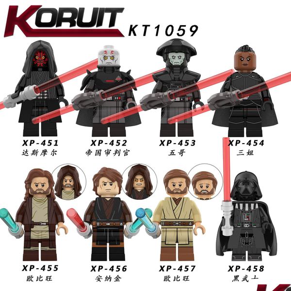 Minifig KT1059 Space Wars Minifigs Mini Figuras de brinquedos Obi Wan Blocos de construção Toys de entrega Presentes Modelo