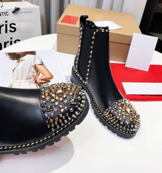 Sellwomen Chunky Heel Working Shoe Modotom Motocicleta Oeste de Rivet Crystal Bee Star Desert Rain Boots Winter Snow Ankle9571419