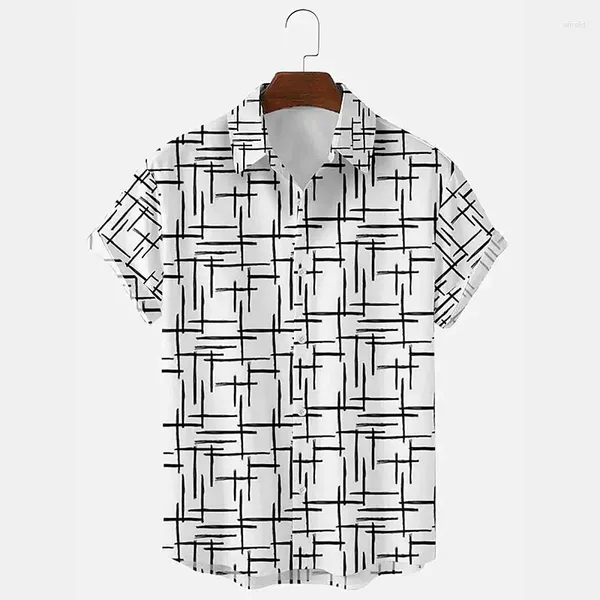 Herren Casual Shirts Shirt Button T-Shirt Sommer grauer Kurzarm 3D-Druck Plus Größe KOSTENLOS KOME